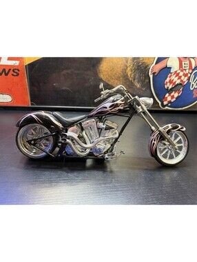 Toy Zone OCC Orange County Choppers Black Silver Flame Diecast Bike 14”